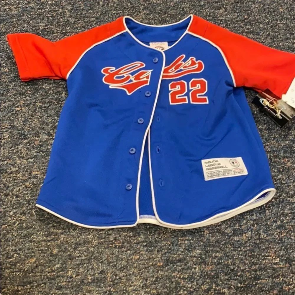 True Fan Cubs Jersey Button Down Shirt sz. L NWT